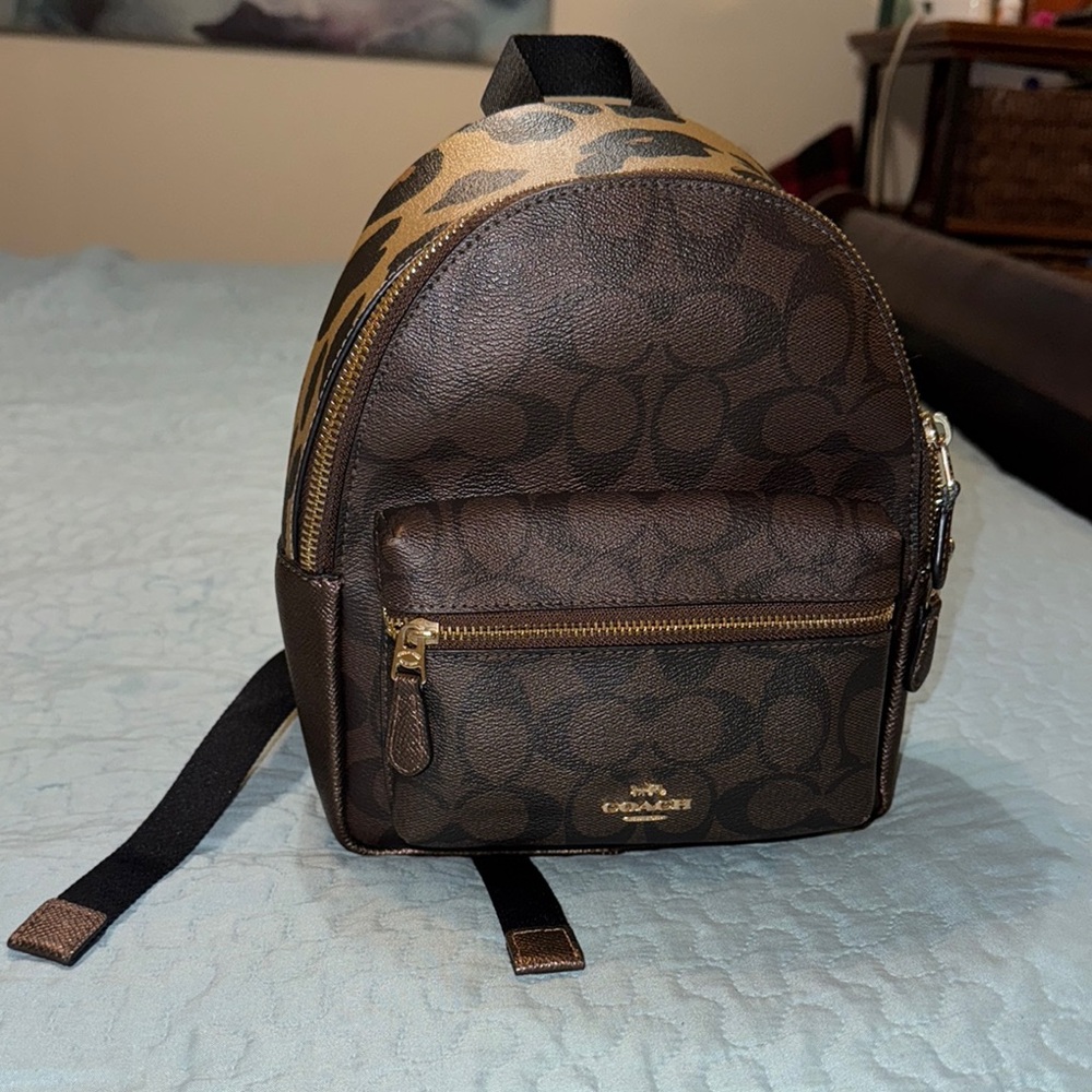 Coach Brown Leather Backpack with Adjustable Straps
